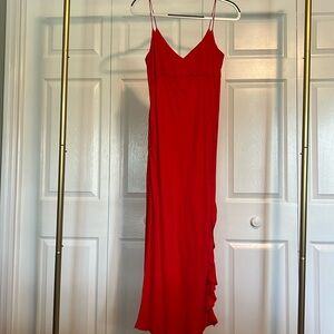 Red Zara Dress- side zip and leg slit